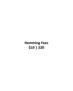 Hemming Fees