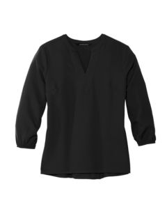 MERCER+METTLE Women's Stretch Crepe 3/4 Sleeve Blouse